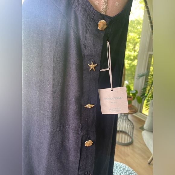 Cynthia Rowley Navy Blue Dress with Shell button detail size small new with tags - Picture 6 of 8